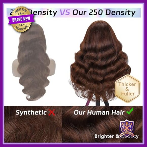 26 Inch Human Hair Lace Front Wig, 13x6 Pre Plucked Body Wave, 250 Density main image 4